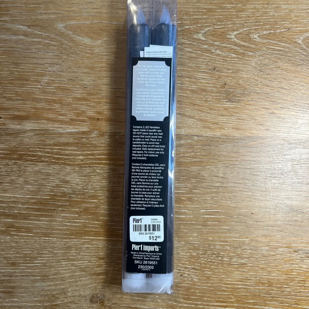 Pier 1 Flameless Flickering LED Taper 10-3/4 In‎ Candles Black Halloween